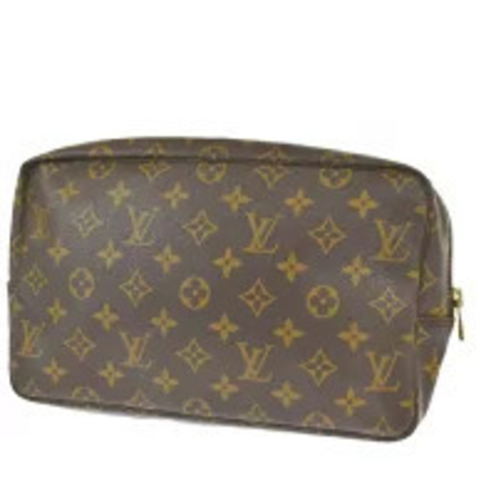 Louis Vuitton Trouse Toilette Pouch Bag Pouch Monogram Leather Shoulder Brown